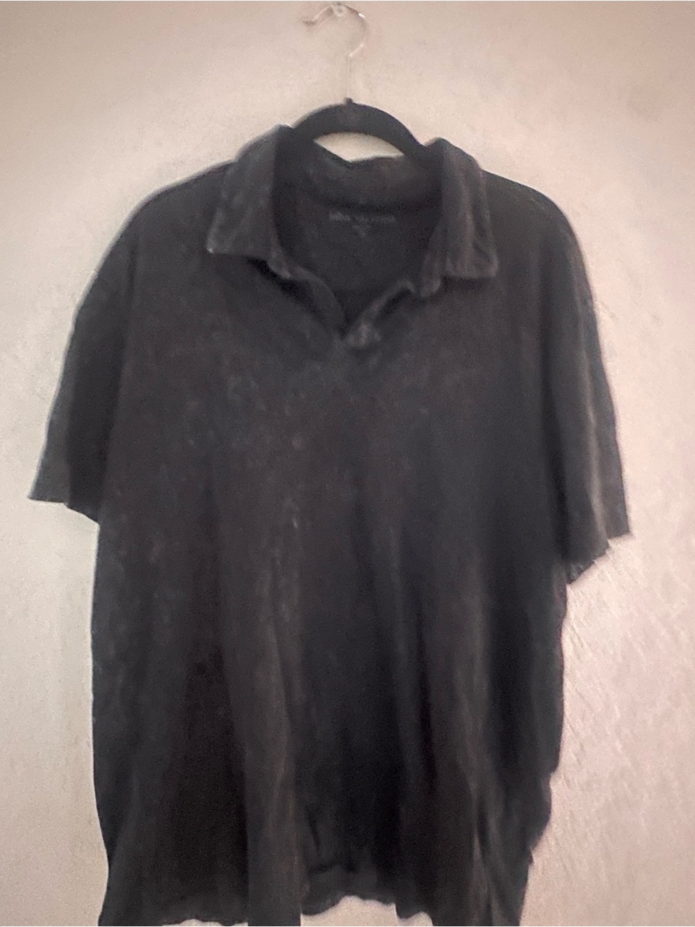 John Varvatos Black Short-Sleeve Polo